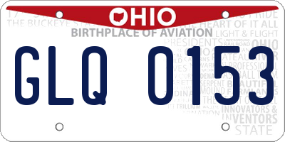 OH license plate GLQ0153