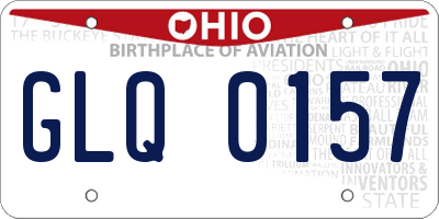 OH license plate GLQ0157