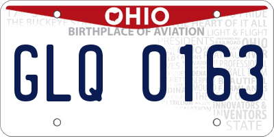 OH license plate GLQ0163