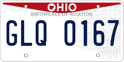 OH license plate GLQ0167