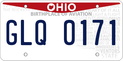 OH license plate GLQ0171
