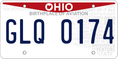 OH license plate GLQ0174