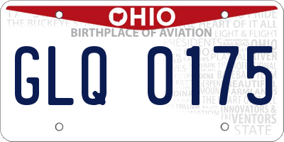 OH license plate GLQ0175