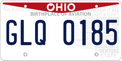 OH license plate GLQ0185