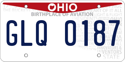 OH license plate GLQ0187