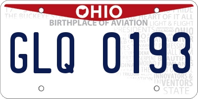 OH license plate GLQ0193