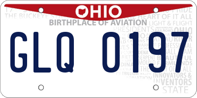 OH license plate GLQ0197