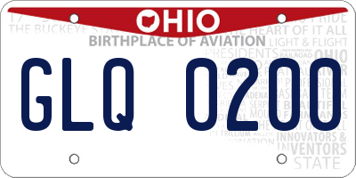 OH license plate GLQ0200