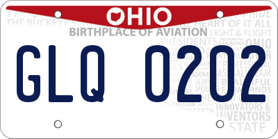 OH license plate GLQ0202