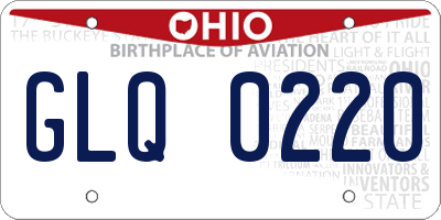 OH license plate GLQ0220