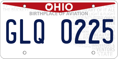 OH license plate GLQ0225
