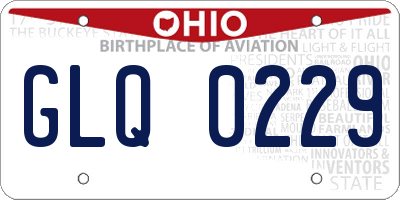 OH license plate GLQ0229