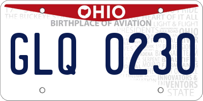 OH license plate GLQ0230