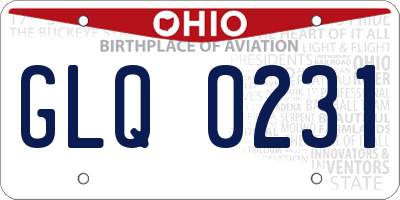 OH license plate GLQ0231