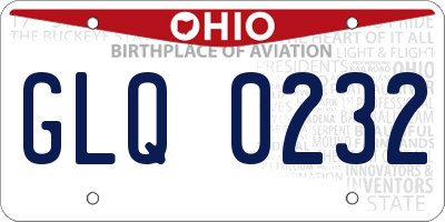 OH license plate GLQ0232