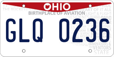 OH license plate GLQ0236