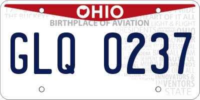 OH license plate GLQ0237