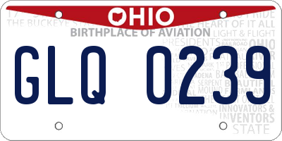 OH license plate GLQ0239