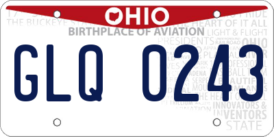 OH license plate GLQ0243