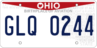 OH license plate GLQ0244