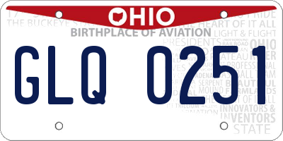 OH license plate GLQ0251