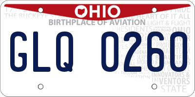 OH license plate GLQ0260