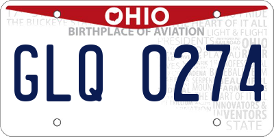 OH license plate GLQ0274