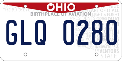 OH license plate GLQ0280