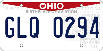 OH license plate GLQ0294