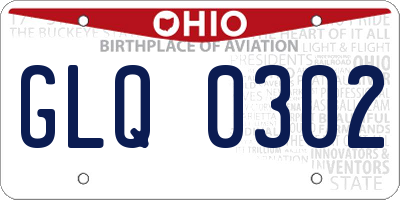 OH license plate GLQ0302