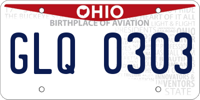 OH license plate GLQ0303
