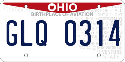 OH license plate GLQ0314