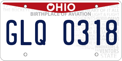 OH license plate GLQ0318