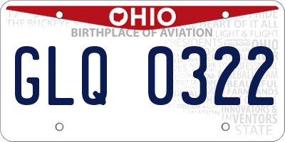 OH license plate GLQ0322