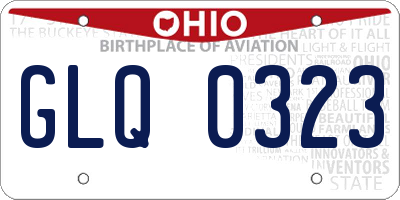 OH license plate GLQ0323