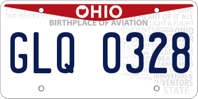 OH license plate GLQ0328