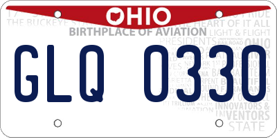 OH license plate GLQ0330