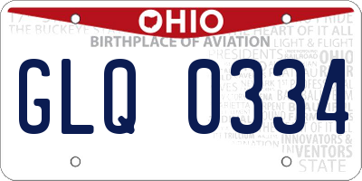 OH license plate GLQ0334
