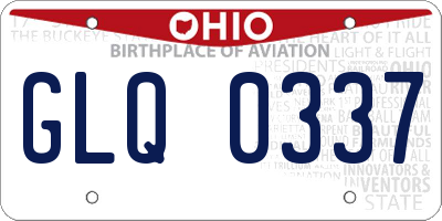 OH license plate GLQ0337