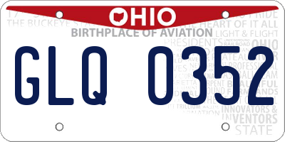 OH license plate GLQ0352