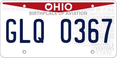 OH license plate GLQ0367