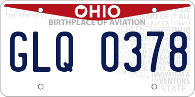 OH license plate GLQ0378