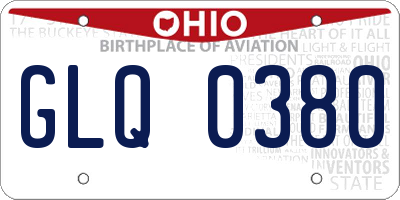 OH license plate GLQ0380