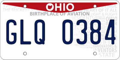 OH license plate GLQ0384