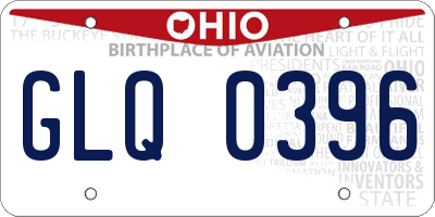 OH license plate GLQ0396