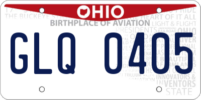 OH license plate GLQ0405