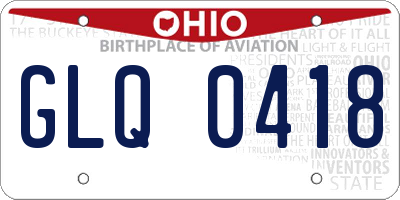 OH license plate GLQ0418