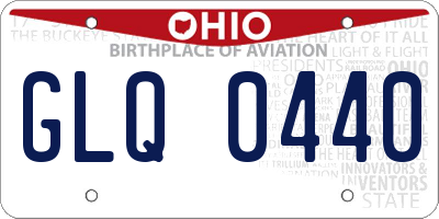OH license plate GLQ0440
