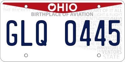 OH license plate GLQ0445
