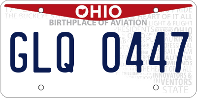OH license plate GLQ0447
